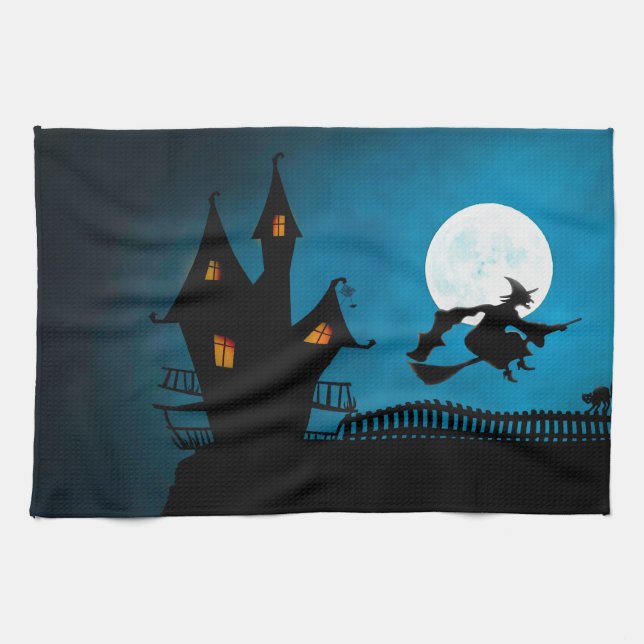 Flying Witch Kitchen Towel (Horizontal)