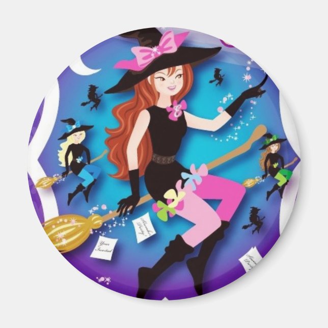 flying witch magnet (Front)