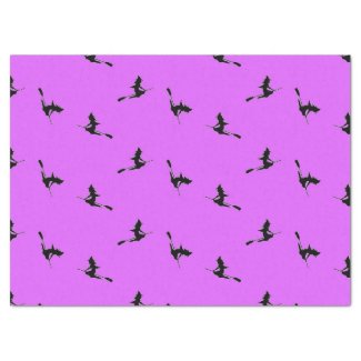 Flying witch on purple