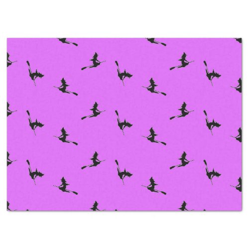 Flying witch on purple tissue paper