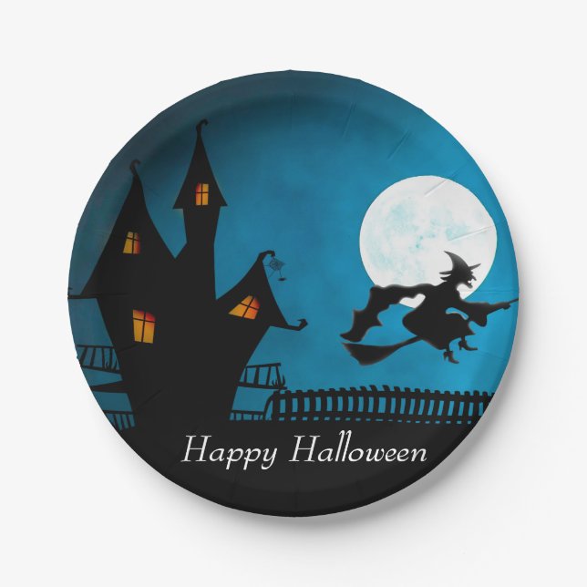 Flying Witch Paper Plates (Front)