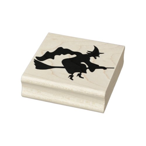 Flying witch rubber stamp