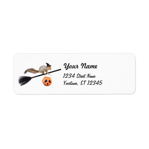 Flying Witch Squirrel Return Address Labels