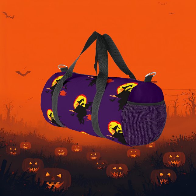 Flying Witch  with full moon   Duffle Bag (Creator Uploaded)