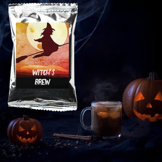 Flying Witch  with full moon - Witch’s Brew