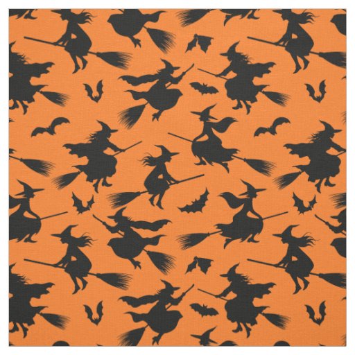 Flying Witches Pattern Fabric