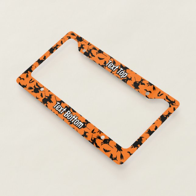Flying Witches Pattern License Plate Frame (3/4)