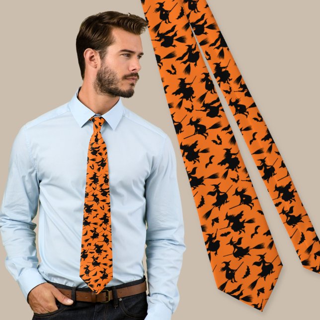 Flying Witches Pattern Neck Tie (Creator Uploaded)