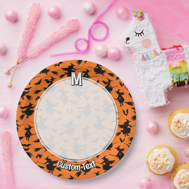 Flying Witches Pattern Paper Plates (Party)