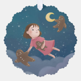 Flying with Gingerbread Cookies Dream Ornament Card