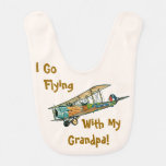 Flying With Grandpa Custom Baby Bib by Janz