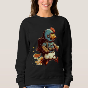 Flying with Jet Pack  Chicken Sweatshirt