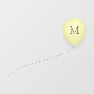 Flying Yellow Balloon Custom Letter or Monogram Wall Decal