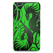 Flying Yin Yang Dragons - green and black iPod Touch Case (Back)