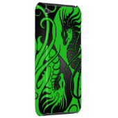 Flying Yin Yang Dragons - green and black iPod Touch Case