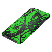 Flying Yin Yang Dragons - green and black iPod Touch Case