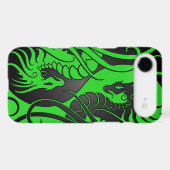 Flying Yin Yang Dragons - green and black iPod Touch Case (Back (Horizontal))