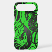 Flying Yin Yang Dragons - green and black iPod Touch Case (Back)