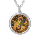 Flying Yin Yang Dragons - yellow and black