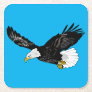 Flyng American Bald Eagle Paper Coaster