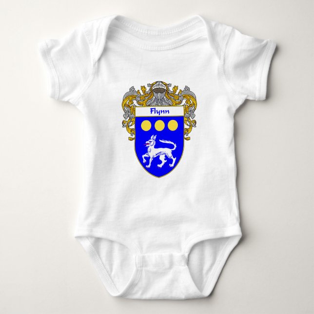 Flynn Coat of Arms (Mantled) Baby Bodysuit (Front)