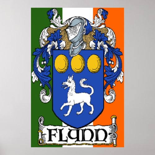 Flynn Coat of Arms Poster Print