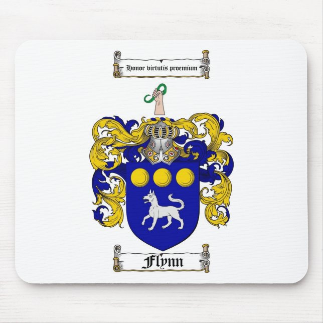 FLYNN FAMILY CREST -  FLYNN COAT OF ARMS MOUSE PAD (Front)