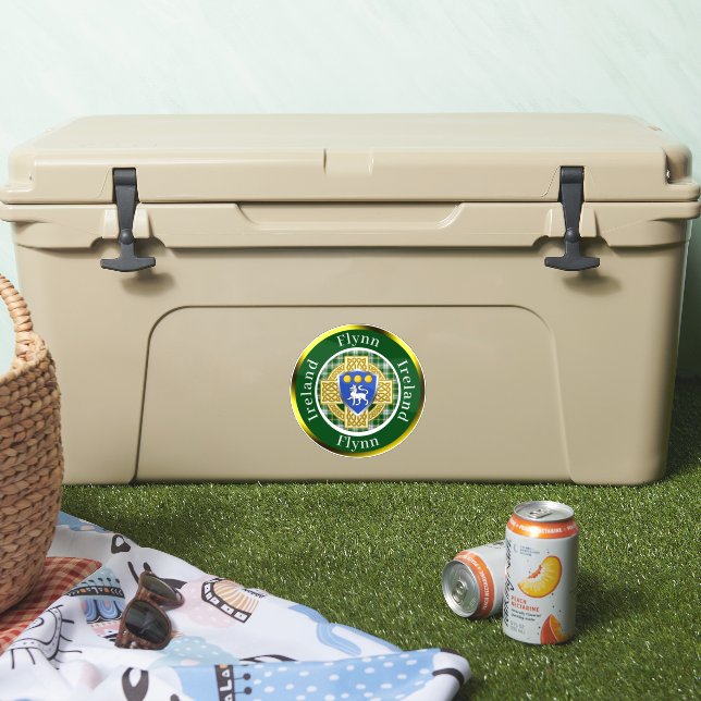 Flynn Shield & Celtic Cross Personalized Sticker (Cooler)