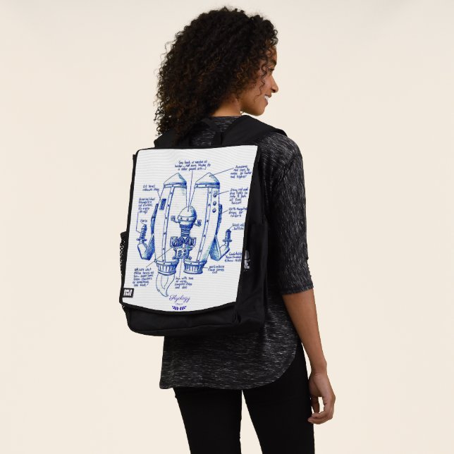Flyology Boldface Jetpack Blueprint Backpack | Zazzle display picture 3
