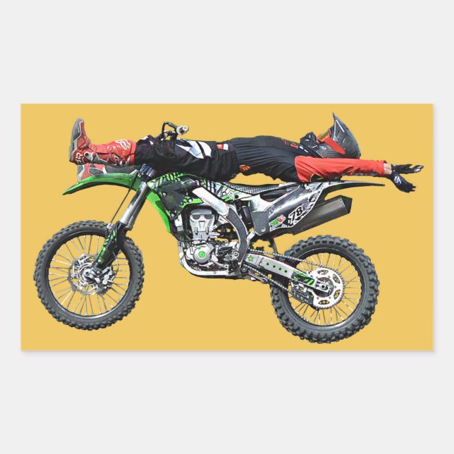 FMX - Freestyle Aerial Motocross Stunt III Rectangular Sticker (Front)