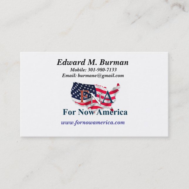FNA Ed Burman Business Card (Front)
