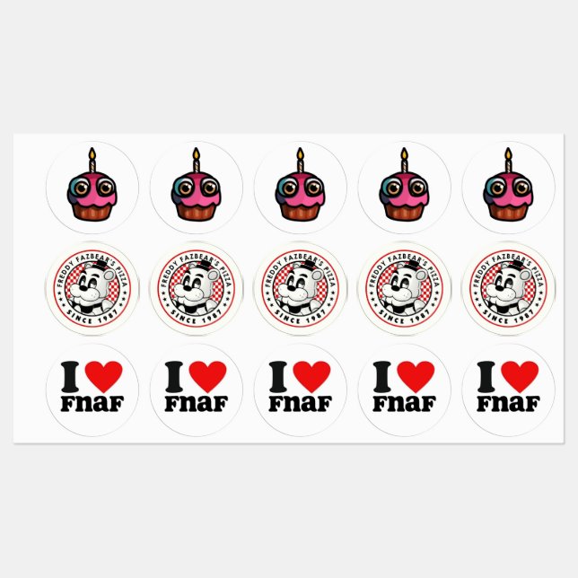 FNaF Sticker Pack –  Horror Game Vibes (Sheet)