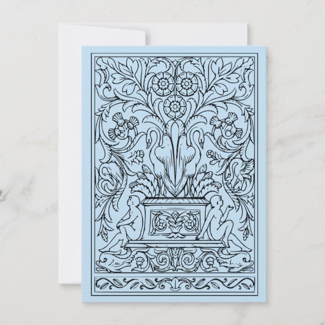 FNC Swans & Cherubs Greeting Card (Front)