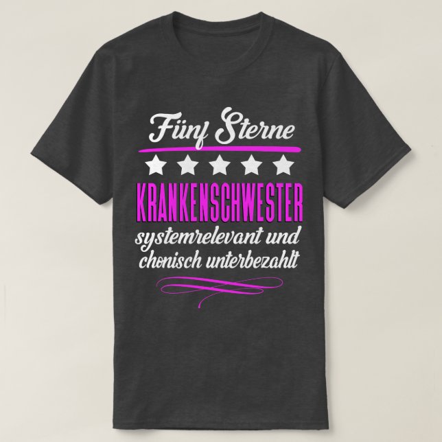 Fnf Sterne Krankenschwester T-Shirt (Design Front)