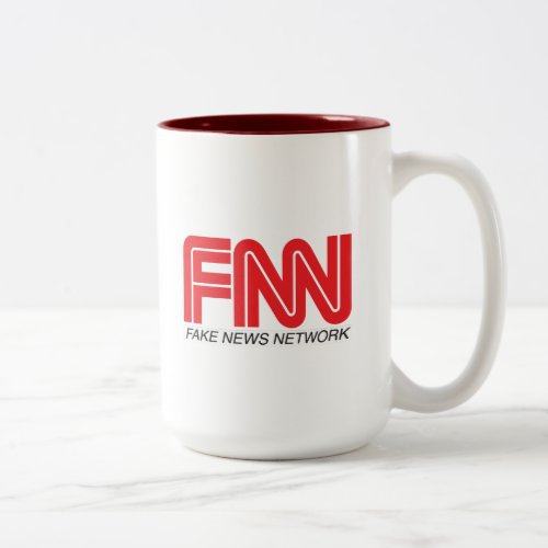 FNN Fake News Network FakeNews MAGA Two_Tone Coffee Mug