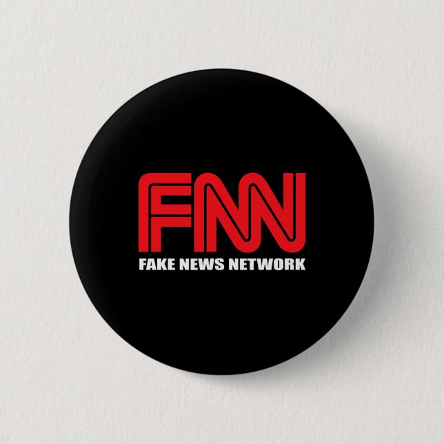 Fnn Logo Fake News Network Funny Trump  Button (Front)