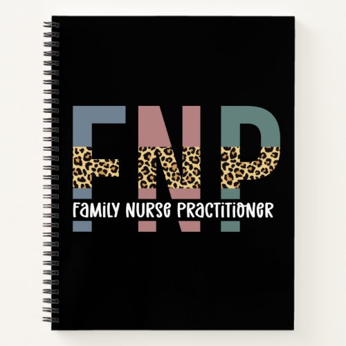 FNP Family Nurse Practitioner Cheetah Print Notebook