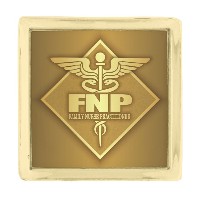 FNP (gold)(diamond) Gold Finish Lapel Pin (Front)