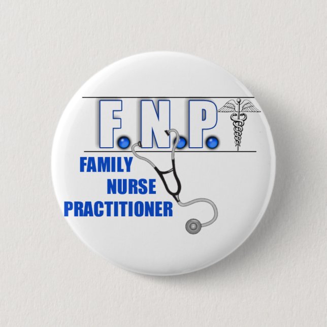 FNP  LOGO  STETHOSCOPE FAMILY NURSE PRACTITIONER BUTTON (Front)