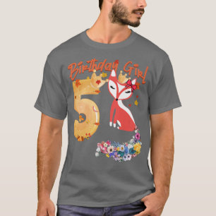 Fo Animal Lovers 5th Birthday Girl Fo Bday 5 Year T-Shirt