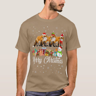 Fo Christmas Pajama Tree Xmas Lights Animals Lover T-Shirt