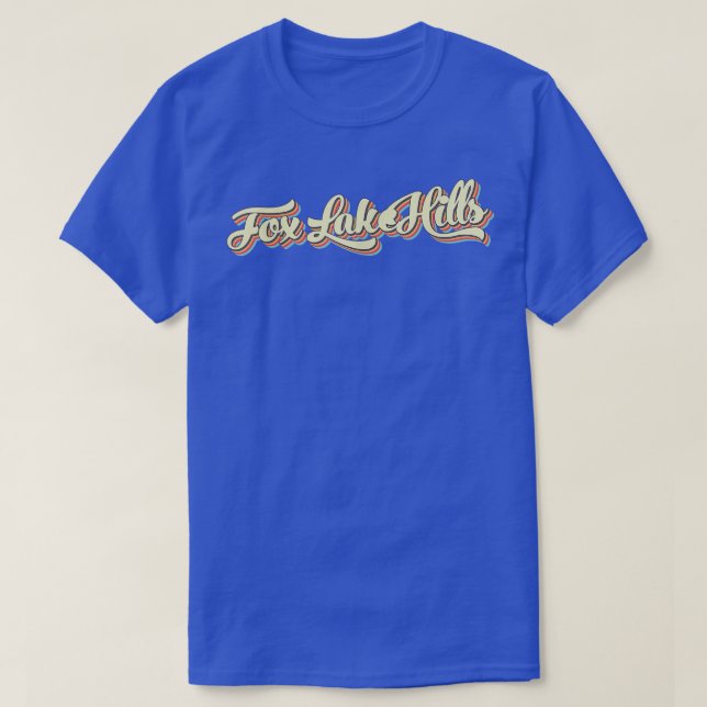 Fo Lake Hills Tshirt Retro Art Baseball Font Vinta (Design Front)