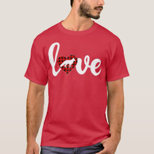 Fo Lover Buffalo Plaid Love Fo Valentines Day 1489 T-Shirt