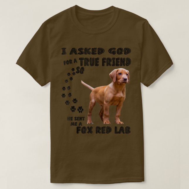 Fo Red Lab Quote Mom Dad Costume, Cute Ruby Labrad T-Shirt (Design Front)