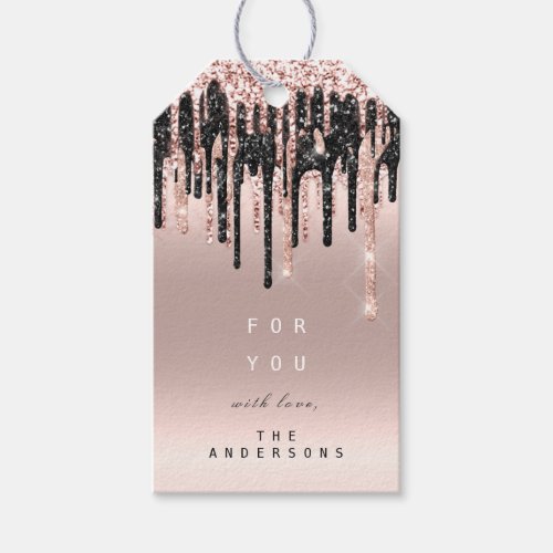 Fo You  Holiday Gift Tag Glitter Drip Spark Merry