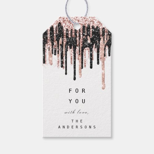 Fo You  Holiday Gift Tag Glitter Drip Spark Merry