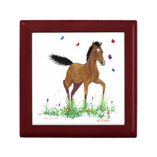 Foal and Butterflies Equestrian Jewelry/ Gift Box