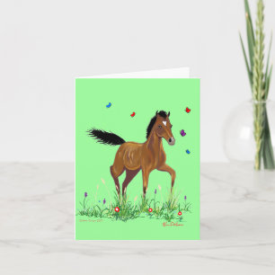 Foal and Butterflies Note Card