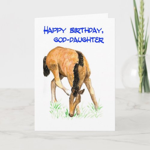 Foal Birthday Card for Goddaughter