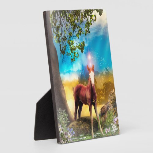 Foal Horse ENCHANTED FOREST Plaque